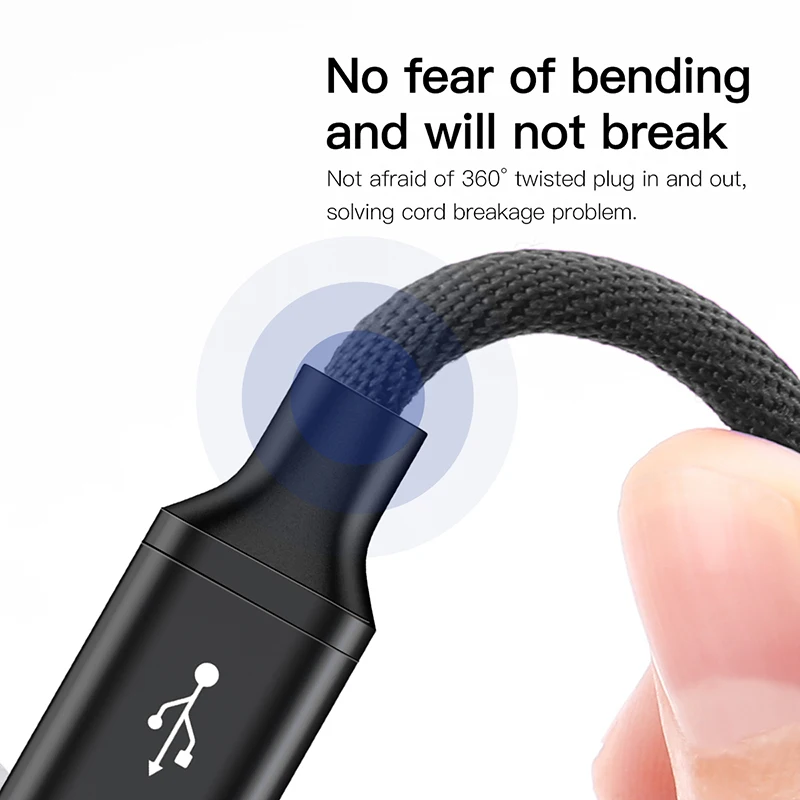 Baseus 3A USB Type C кабель QC 3 0 быстрое зарядное устройство дляHuawei P20 Samsung Xiaomi нейлон