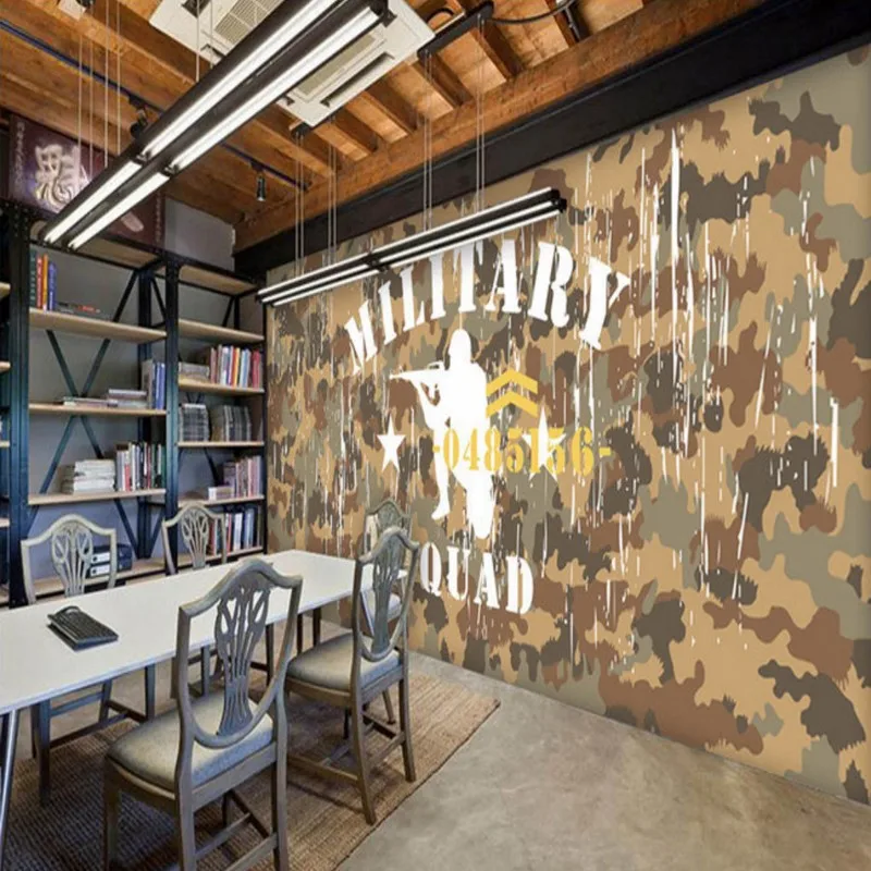 Фотообои камуфляж военная тема фоновые обои на заказ ресторан спальня роспись