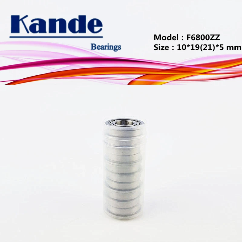 Подшипник Kande F6800 ZZ 10 шт. Φ F6800ZZ металлический фланцевый шарикоподшипник 10x19(21)x 5 мм