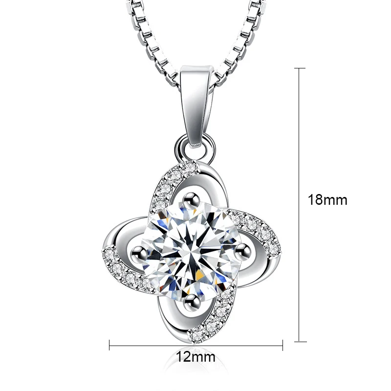 XIYANIKE Zircon Crystal Clover Eternal Floral Necklace Pendant 2017 Hot Sale Silver Women Statement VNS8263 | Украшения и