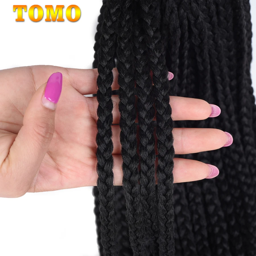 TOMO 1" 18" 2" косички для волос, накладные волосы Омбре, блонд, коричневый, бордовый, черный, синтетические плетеные волосы для наращивания