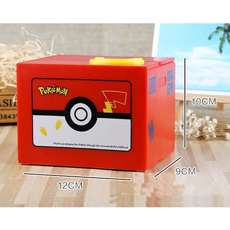 Cute creative children money box piggy bank music cartoon Pikachu change pot to eat 004 | Дом и сад