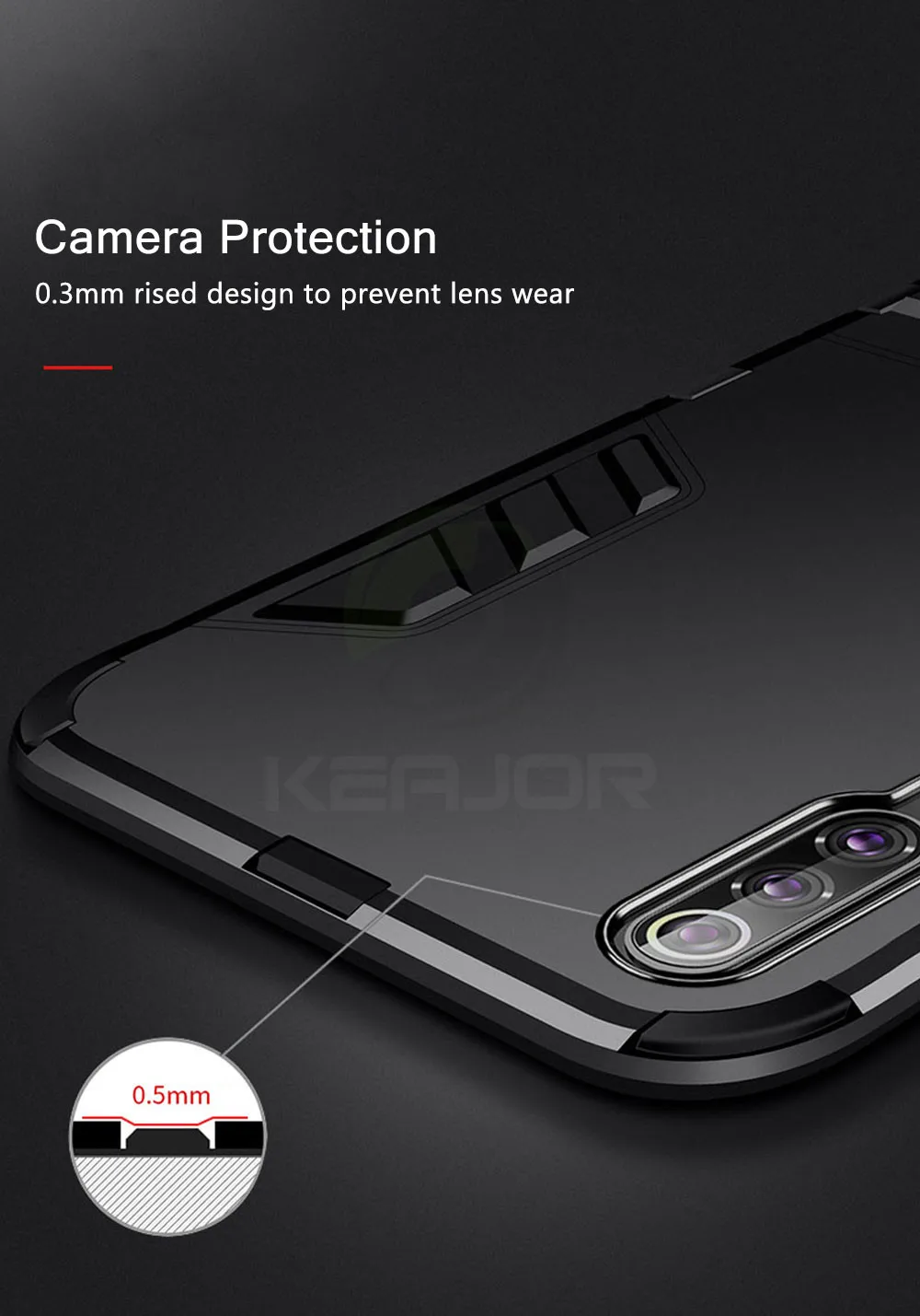 Keajor чехол для samsung A70 A50 чехол TPU+ PC жесткий пластик с подставкой двойной гибридный Чехол для samsung Galaxy A40 A30 S10 Plus S10