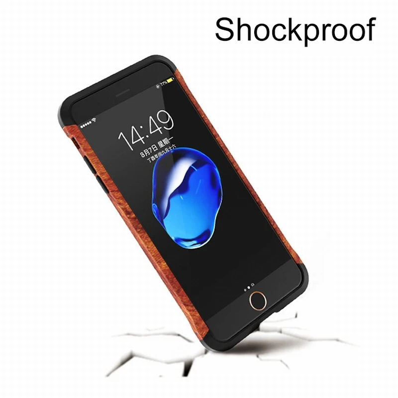 Ascromy для iPhone 7 деревянный металлический задний чехол Гибридный алюминиевый