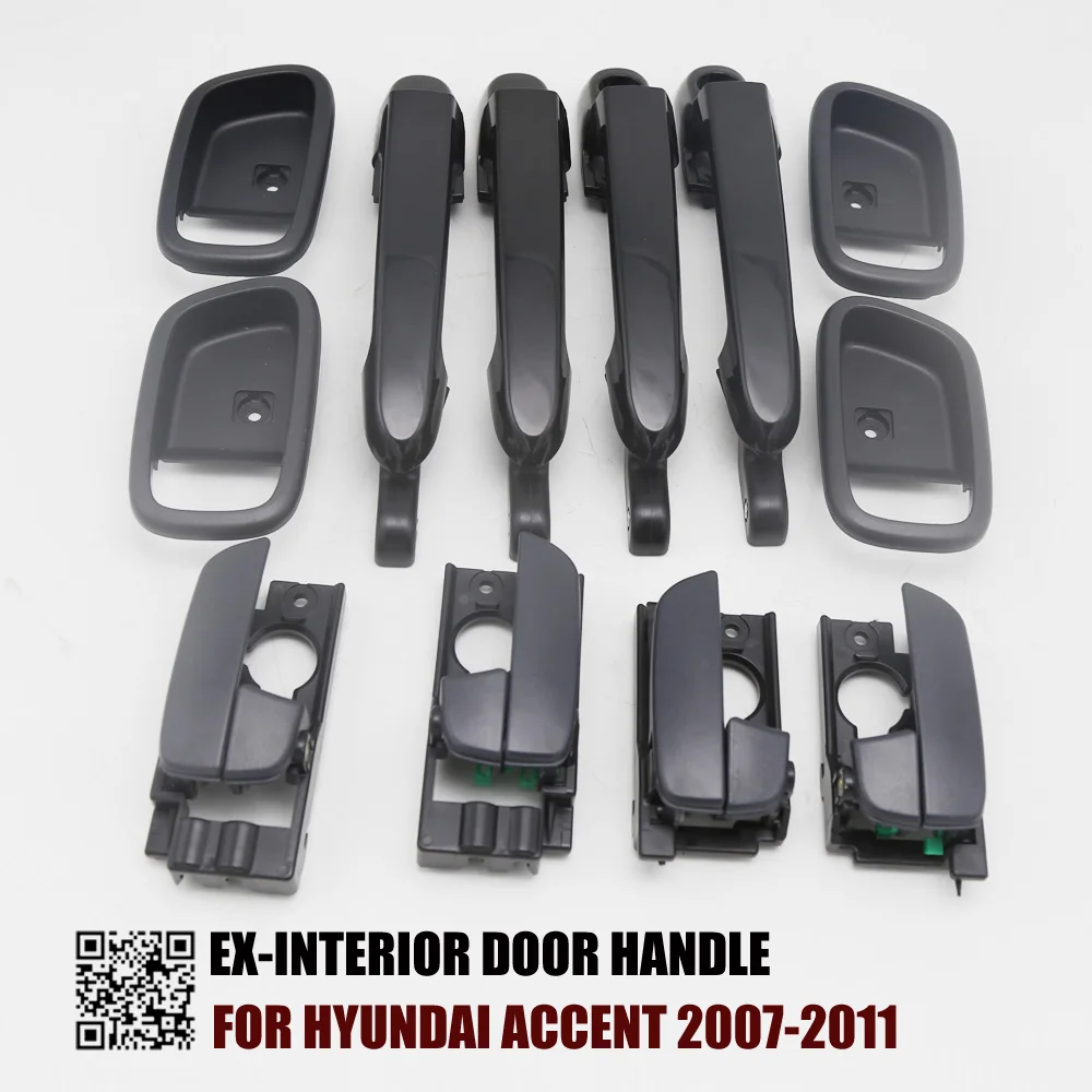8 шт. черный чехол для HYUNDAI ACCENT 2007 2011 2008 2009 2010 2011|black interior door handles|exterior handleinterior handle |