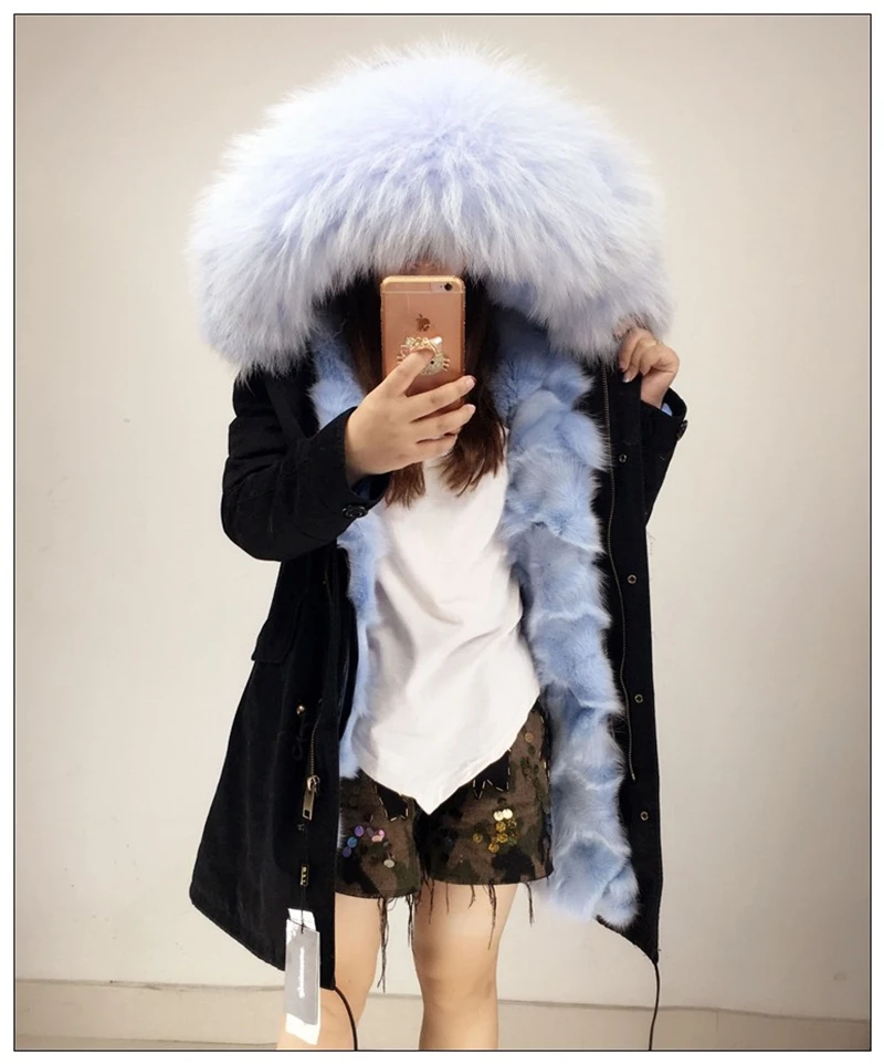 Мех любовь Натуральный мех зимняя куртка Для женщин пальто теплое съемная