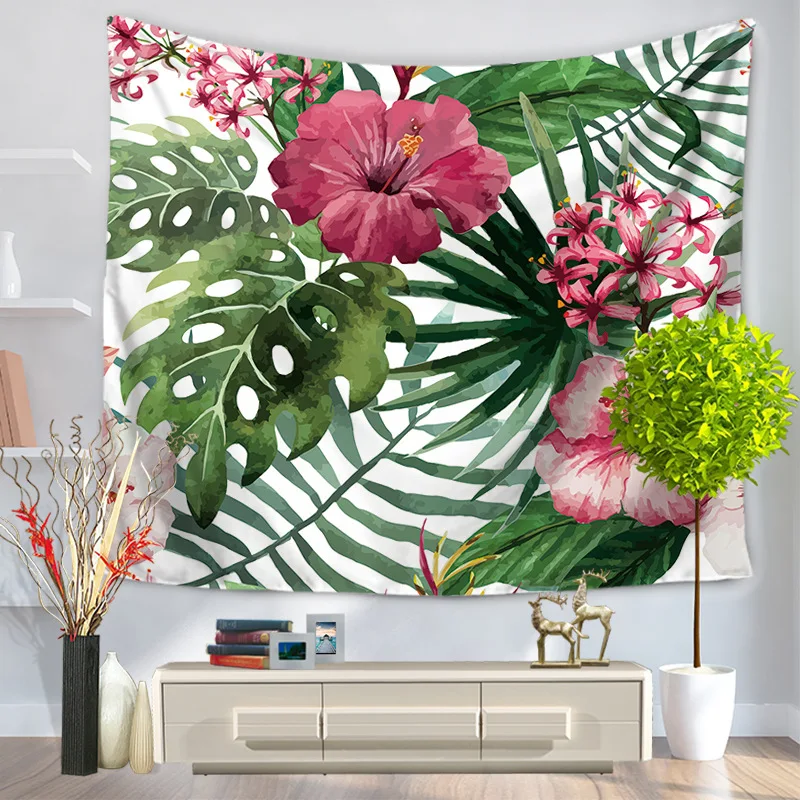Green Plant Tapestry Wall Decor Mandala mandala Blanket tapestries Home toallas playa arazzo da parete | Дом и сад