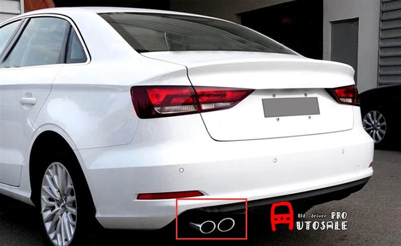 Серебряный для Audi A3 8V 2008-2015 качественный нержавеющий хвостовой глушитель