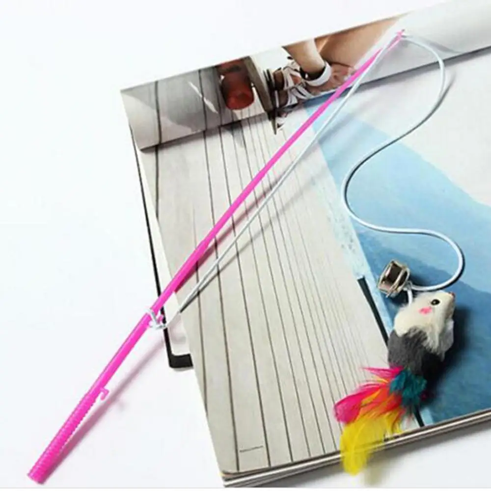 Новые стили Pet cat игрушки Милый Дизайн Стальной Проволоки Перо тизер Жезл
