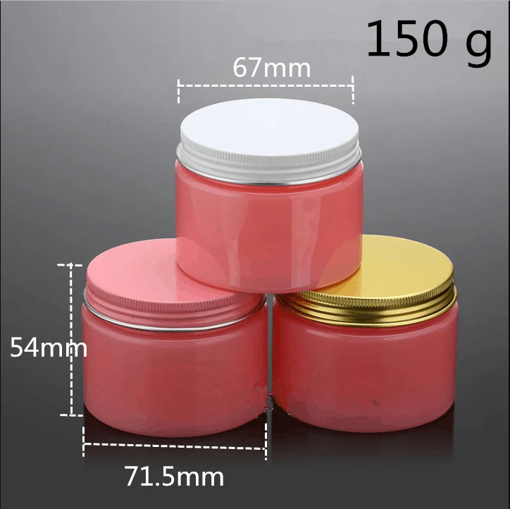 30 шт. Бесплатная доставка 100 150 200 г пустые розовые пластиковые бутылки банка