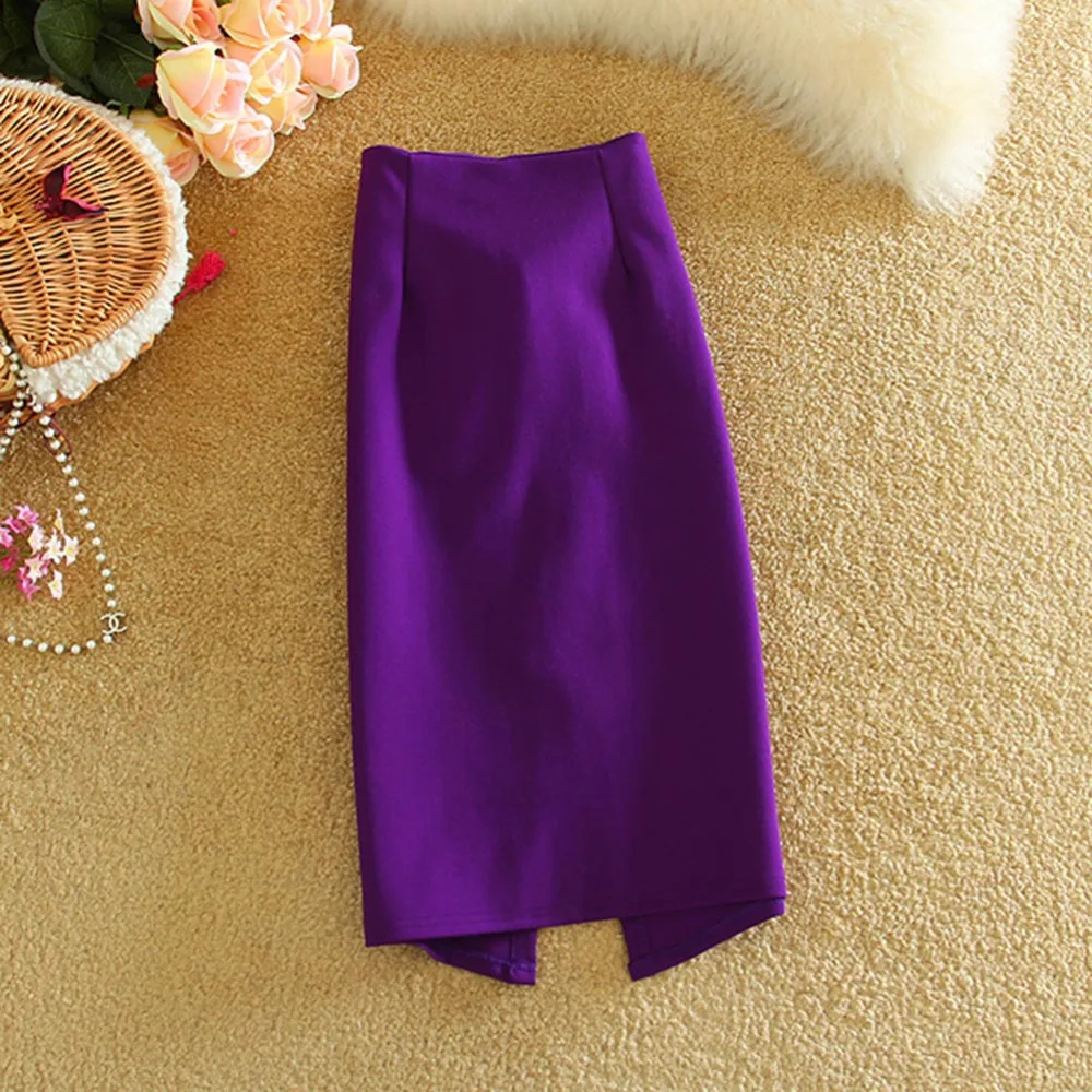 Женская юбка карандаш с высокой талией из хлопка перекрестным бантом для работы