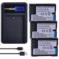 powertrust 3pcs ps blm1 blm1 blm 1 battery lcd usb charger for olympus c 5060 c 7070 c 8080 e 1 e 3 e 30 e 520 evolt e 300