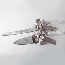 Персонализированный коричневый галстук, набор сервировки для свадебного торта, Свадебный нож, нож для пиццы 1003