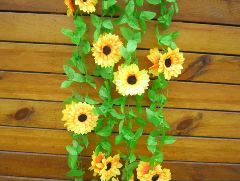 

fake artificial sunflower hanging vines for wedding garden decoration (10 pieces/lot)