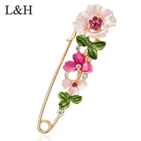 elegant crystal flower collar brooch badge floral needle pins for women suit scarf buckle clothing ornaments