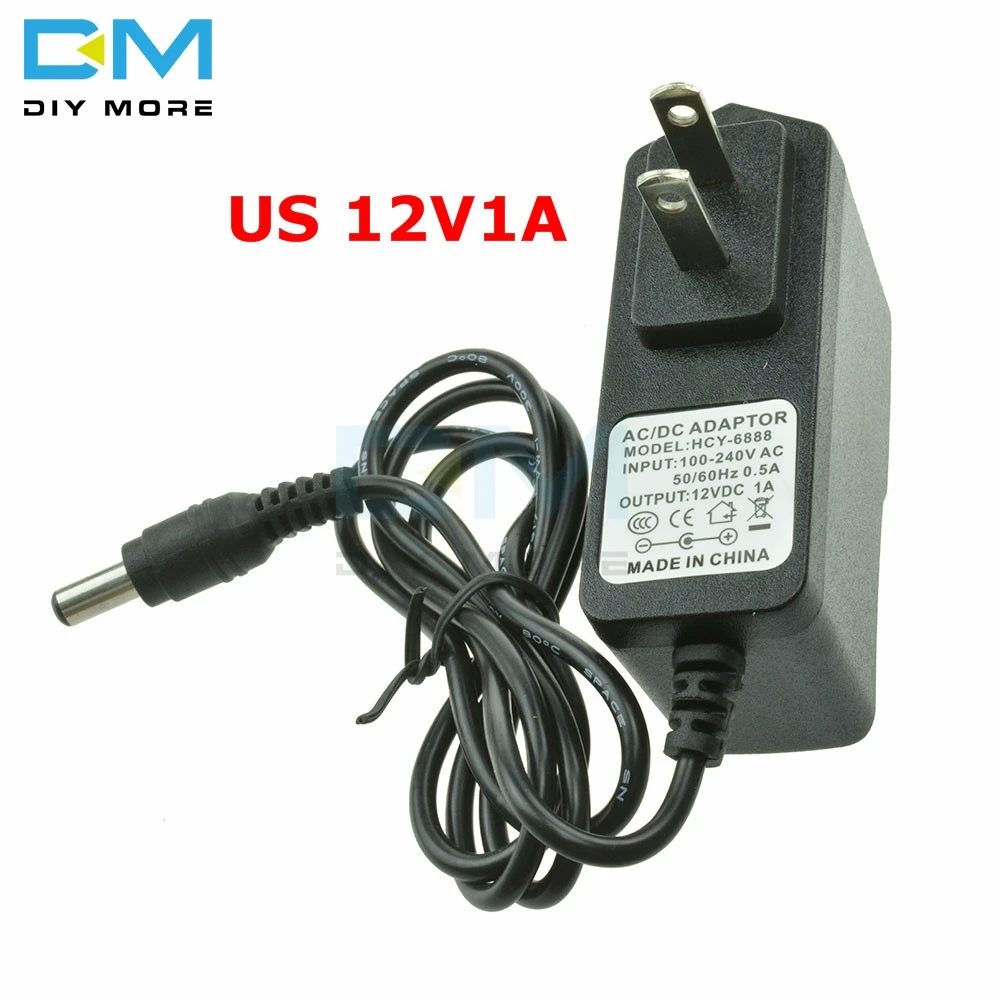 US 12V1A Power Adapter DC 5V 9V 12V 1A 2A 3A Adaptor 220V To 5 V 12 V Volt Charger Supply Universal Switching EU US Plug - Цвет: US 12V1A