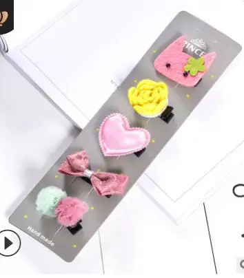 12 HM022 Korean Version Sweet Children's Hairpin Sequins Animal Unicorn Cat Bow Owl Cute Cartoon Princess Hair Clip Jewelry - Окраска металла: 12