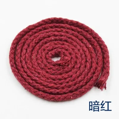 wine red 5 ярдов 6 мм хлопчатобумажная веревка для рукоделия, декоративная витая веревка для украшения ручной работы, шнурок для рукоделия - Цвет: wine red
