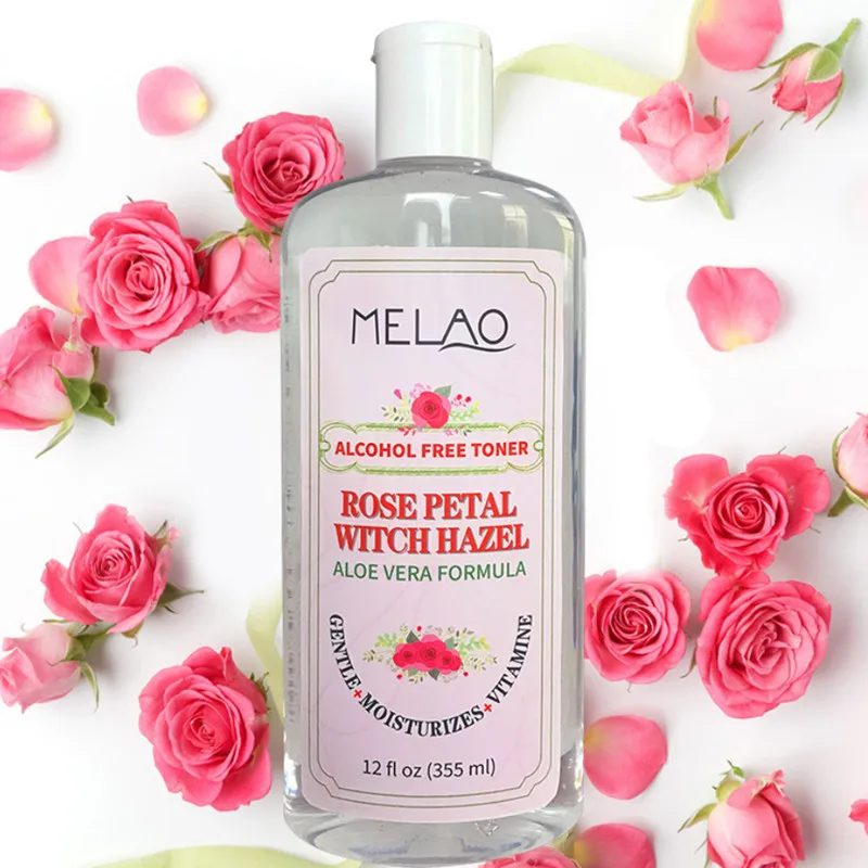 Тоник для лица MELAO Witch Hazel розовый без спирта с лепестками розы успокаивающий