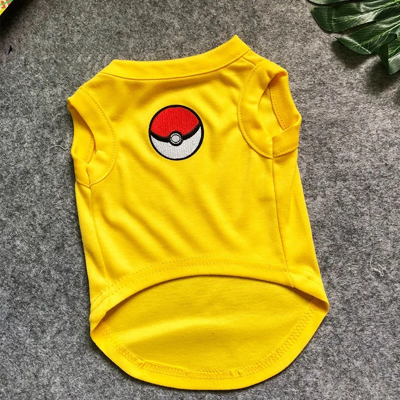 Милые модные детские топы с изображением Pokemon летняя футболка корги Шнауцер жилетка, одежда для домашних животных Одежда для домашних животных кошка собака одежда костюм для мопса GZC20