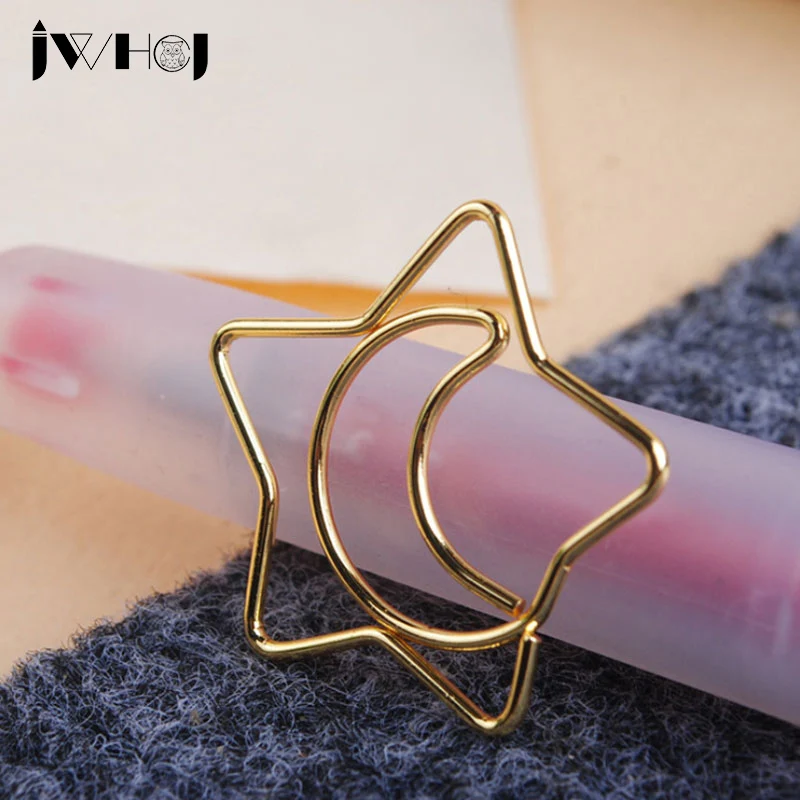 10 шт./лот бумажный зажим в форме звезд и лун эсколярные закладки для книг