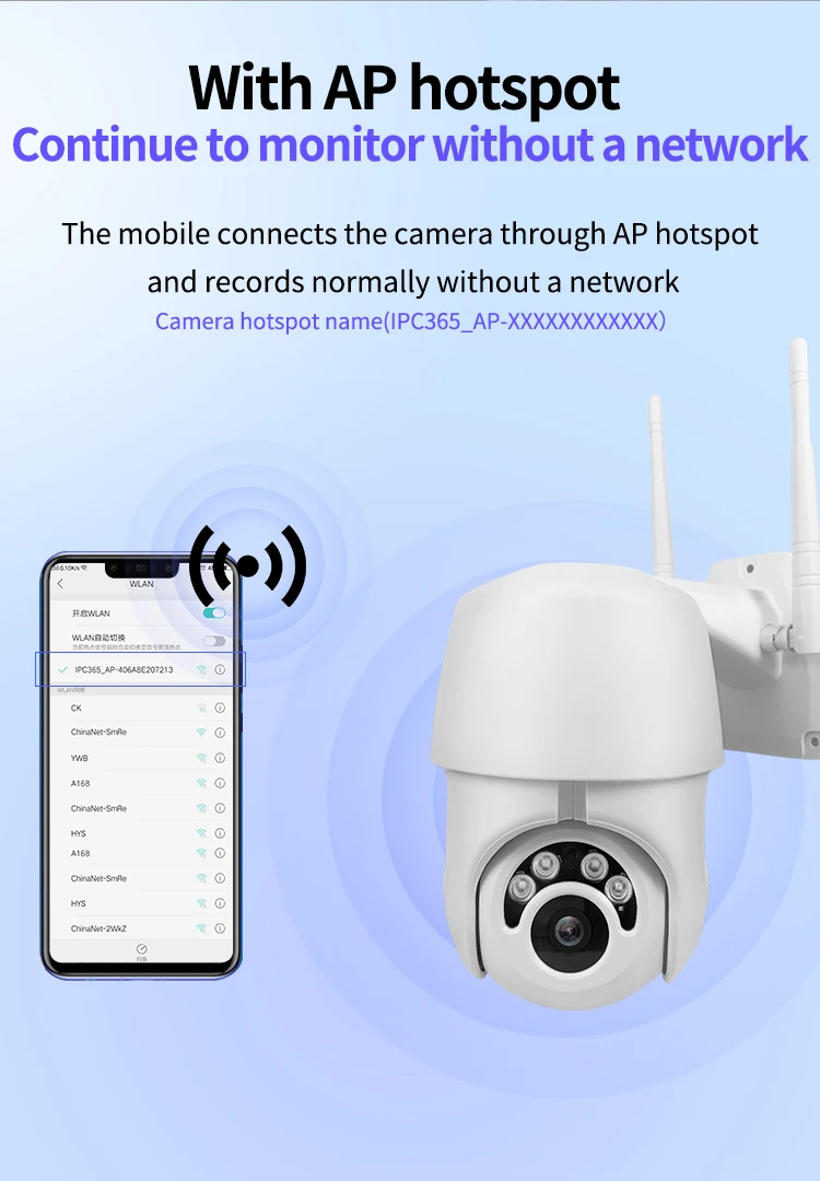 HD 1080P Outdoor Pan Tilt WiFi Camera Auto Tracking Of Human Body Smart IP Camera Two-Way Audio Night Vision Support Onvif