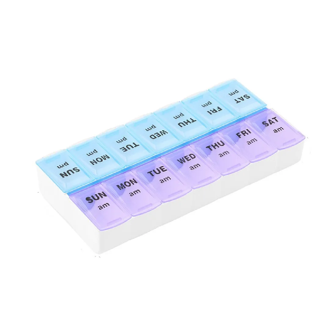 7 дней в неделю Прозрачный 14 отсека Tablet Pill Box держатель чехол с зажимом крышками