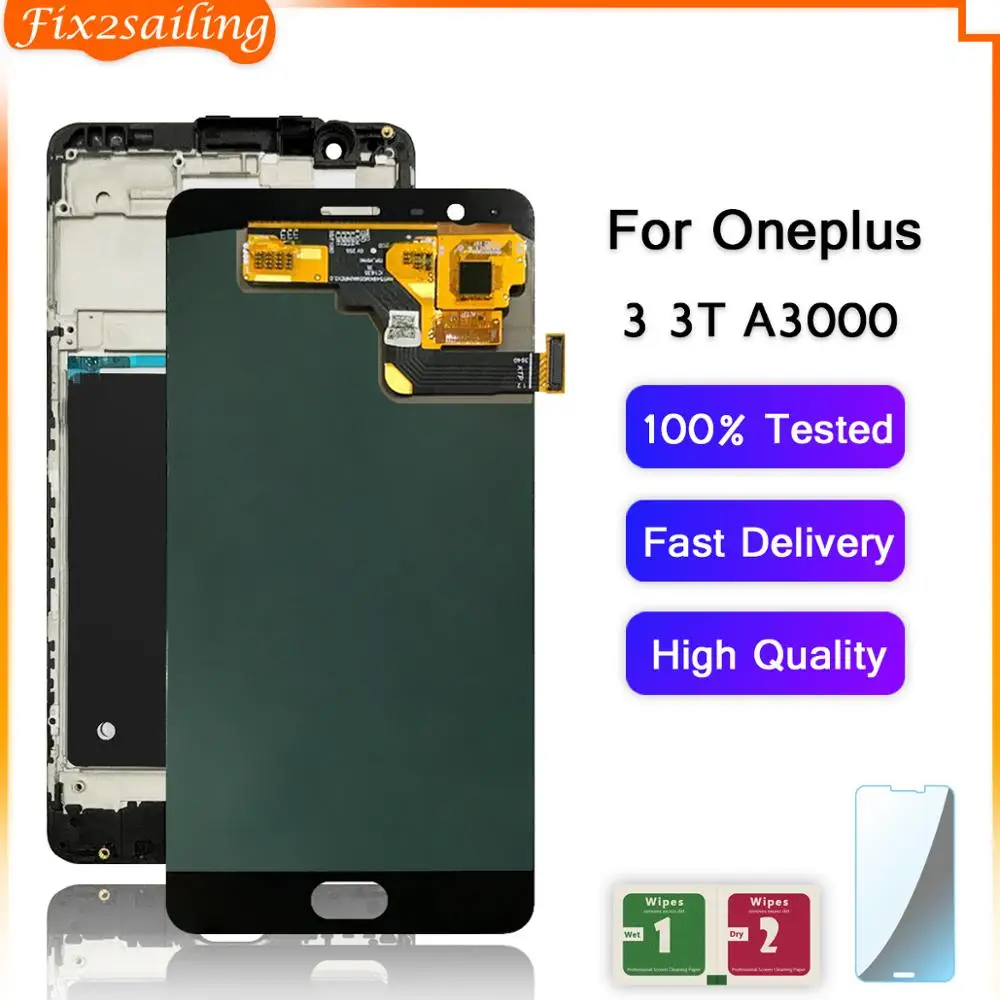 ЖК-дисплей для Oneplus 3 3T Сенсорный экран дигитайзер ЖК-экран с рамкой A3010 A3003 A3000
