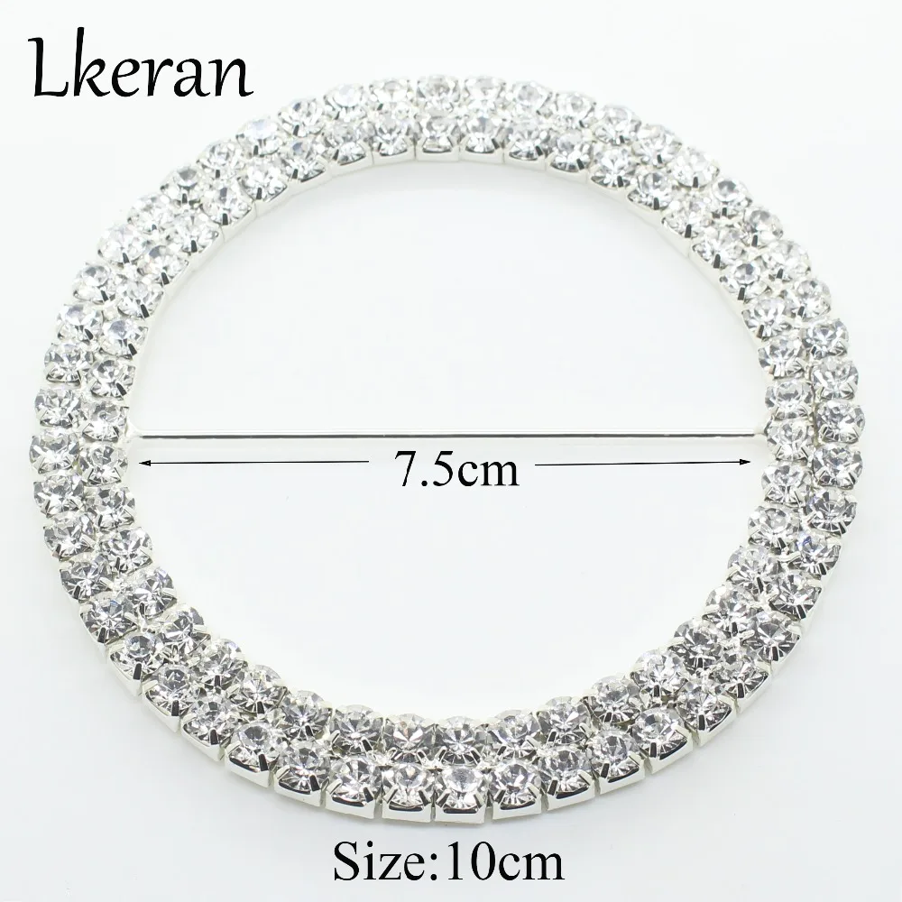 Блестящие 10 см огромные серебряные двухрядные стразы пряжки пригласительная