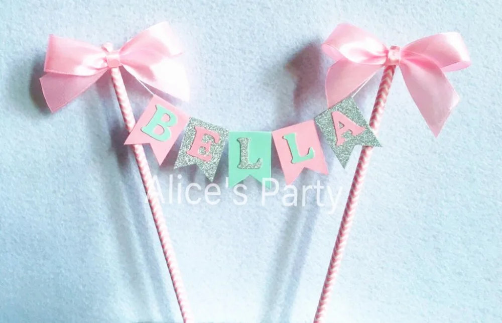Персонализированный детский Топпер для торта девочек баннер на вечеринку в