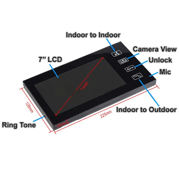 Видеодомофон Yobang 7 дюймов видеодомофон для дома вилла|video door phone|visual intercomvideo phone system