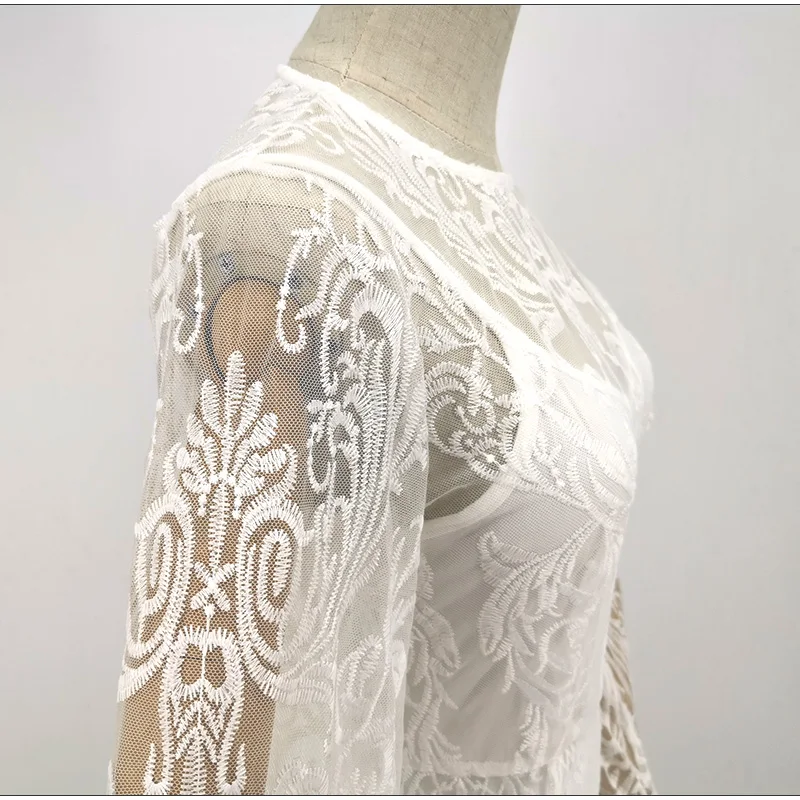 SRDP винтажное белое длинное платье с вышивкой женское летнее облегающее бахромой