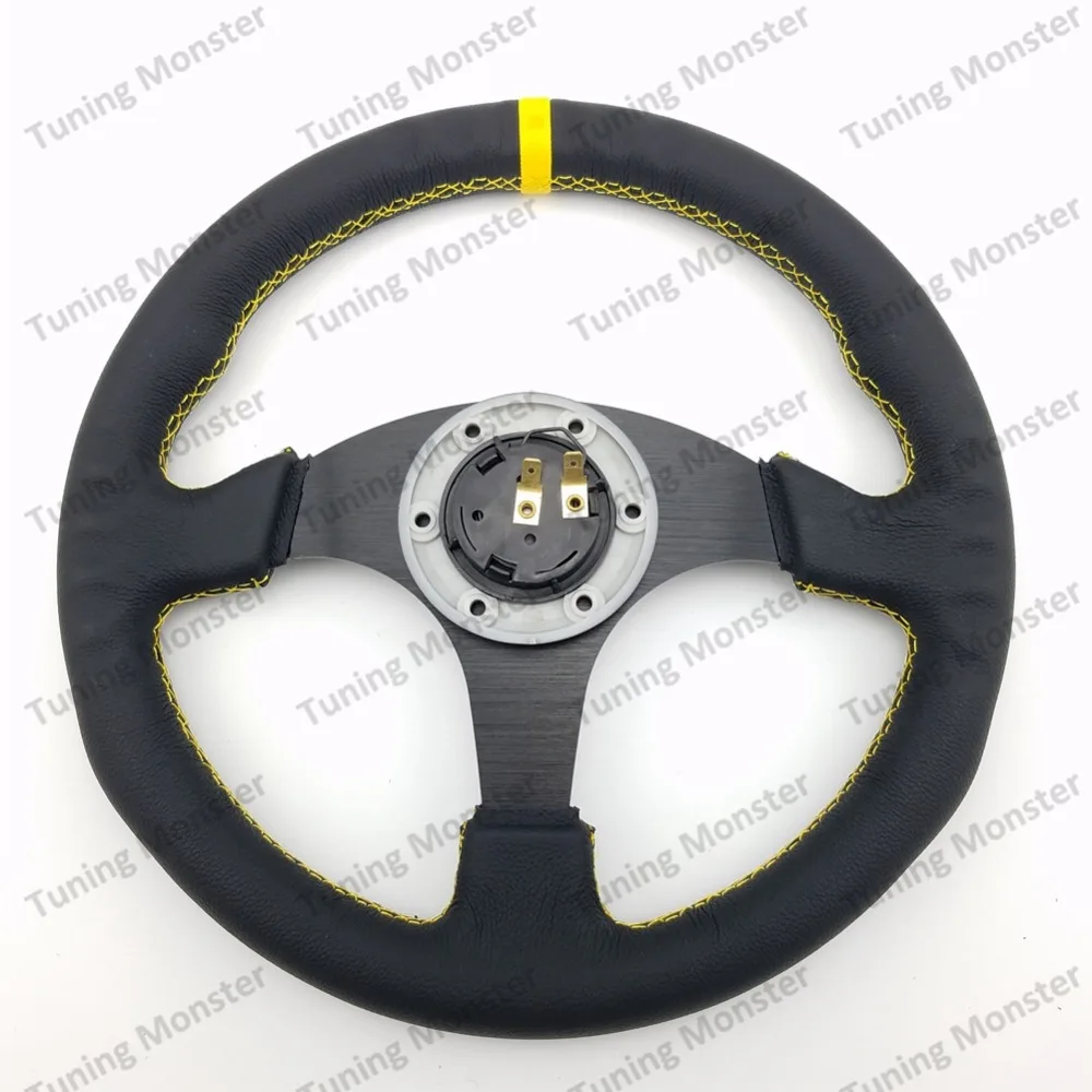 Tuning Monster Universal 330mm OM Genuine Leather Racing Steering Wheels Game With Logo | Автомобили и мотоциклы
