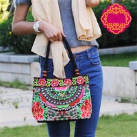 ethnic style embroidered bag fashionable embroidery handbag retro canvas all match outdoor personality floral women storage bags