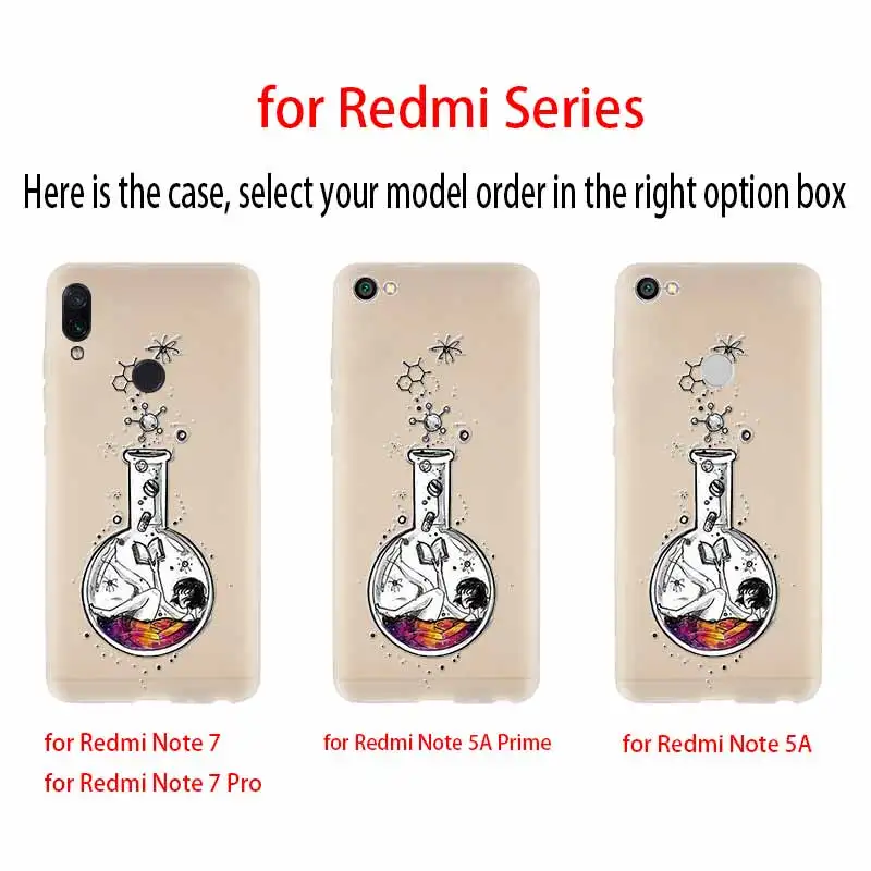 Мягкий чехол с химическим рисунком для Xiaomi Redmi 9A 8A 7A Note 10 9 8 7 Pro Max 10S 9S 8T Роскошный