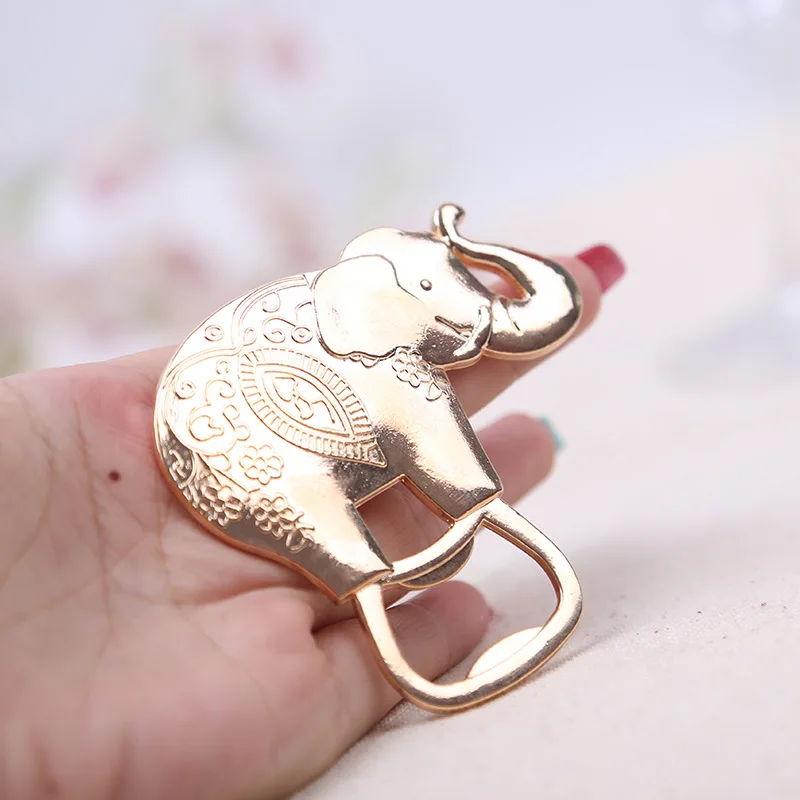 100 шт./лот уникальные свадебные и праздничные сувениры Lucky Golden Elephant открывалка для