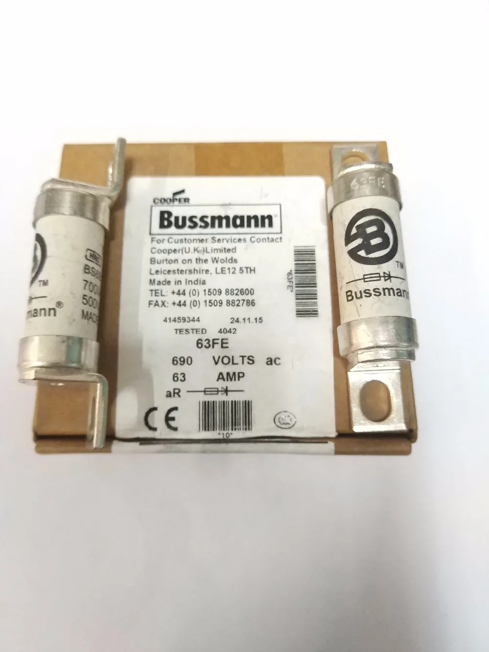 

Bussmann BS88:4 fast fuse 63FE ceramic fuse 63A 690V original genuine