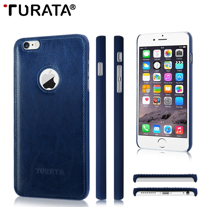 Ультратонкий кожаный чехол для телефона Turata iPhone 6 S/6 S Plus защитный из твердого