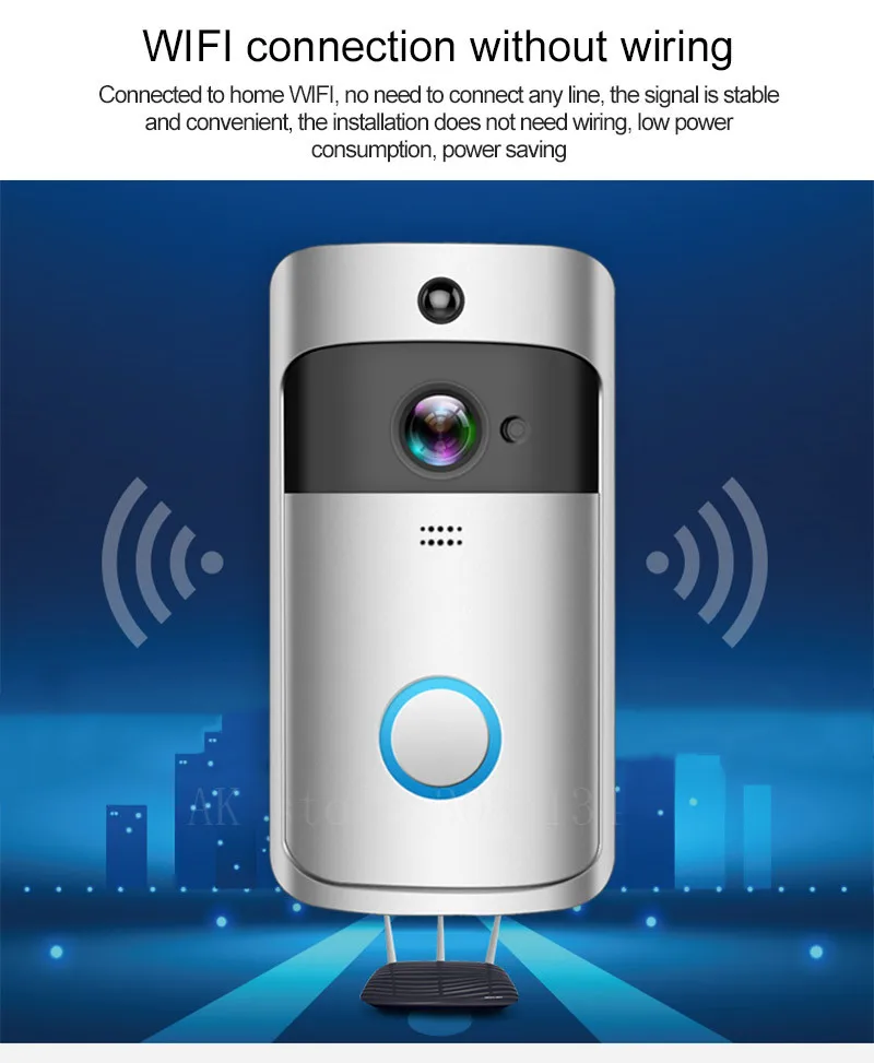 Умный IP видеодомофон Wi-Fi видео 720P кольцевой телефон дверной Звонок камера wifi дверной Звонок камера домашняя сигнализация беспроводная камера безопасности