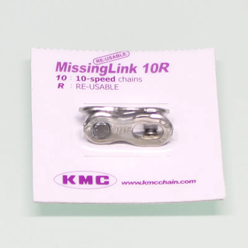 6-PACK(одна карта) Подлинная KMC MTB звено велосипедной цепи пропущенные звенья MissingLink 6/7/8/9/10/11 скорость Магическая Кнопка цепи - Цвет: 10 Speed Silver