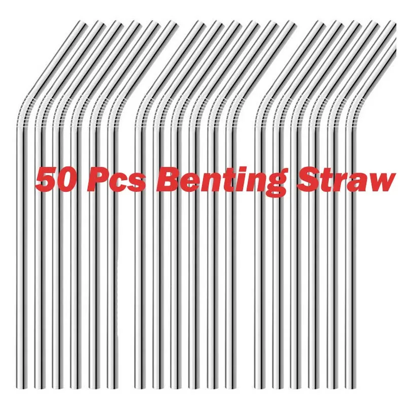 50Pcs Bent Straw 50 шт. из нержавеющей стали питьевой соломы Чайный фильтр Yerba мате трубочки для чая Bombilla Тыква многоразовые чайные инструменты моющиеся бар аксессуары - Цвет: 50Pcs Bent Straw