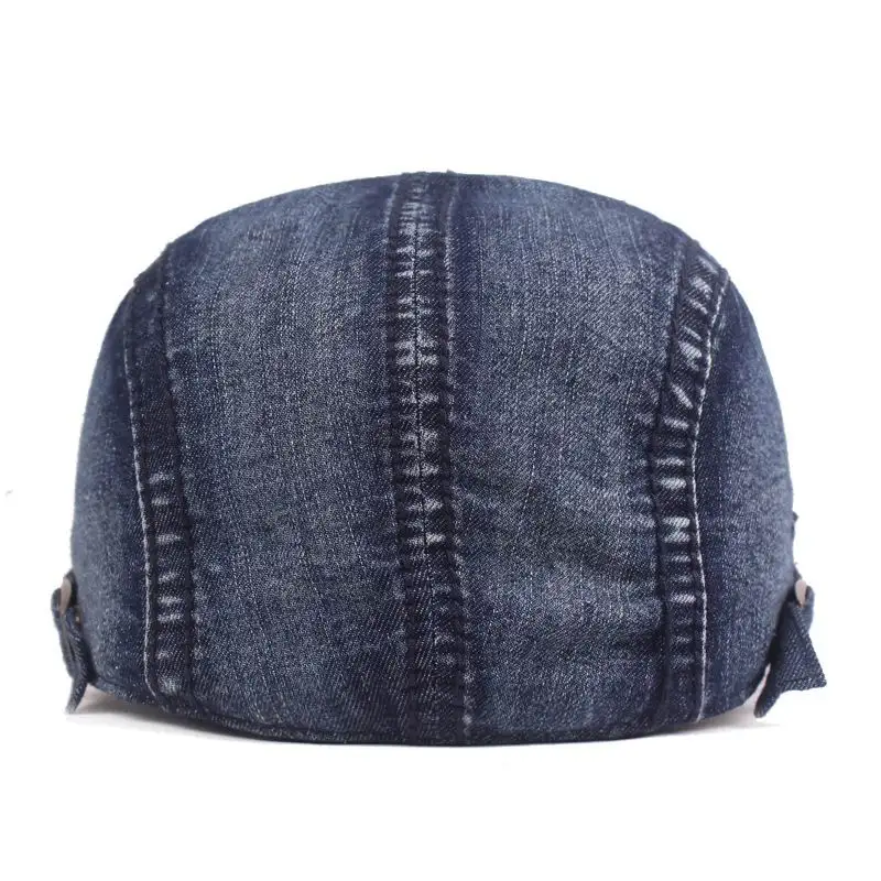 Kagenmo Fashion Denim Visor Wash Cotton Retro Nostalgia Beret Cool Summer Unisex Denim Cap