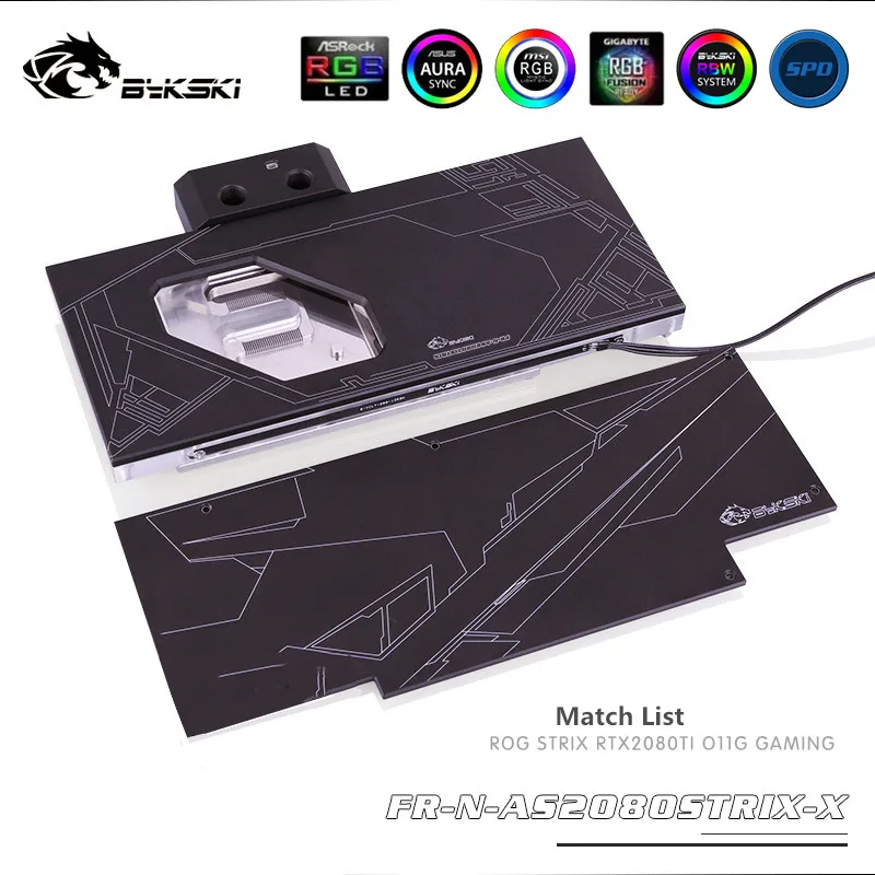 Водяной блок Bykski для графического процессора ASUS ROG STRIX RTX2080TI|Кулеры и системы