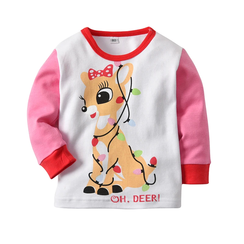 Детская одежда 2020 длинный Пижамный костюм для девочек пуловер с длинным рукавом +