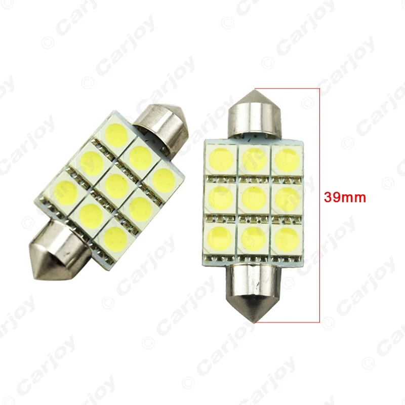LEEWA 50 шт. белый 36 мм 39 41 9SMD 5050 Автомобильный светодиодный светильник s Festoon Dome 12 В #
