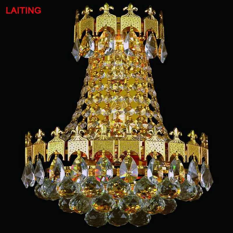 Laiting Lighting французская Золотая маленькая роскошная хрустальная люстра Cristal Luminaria