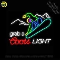 neon sign for skiing grab a ski neon tube sign coors light commercial light handcraft lamps store displays neon light sign