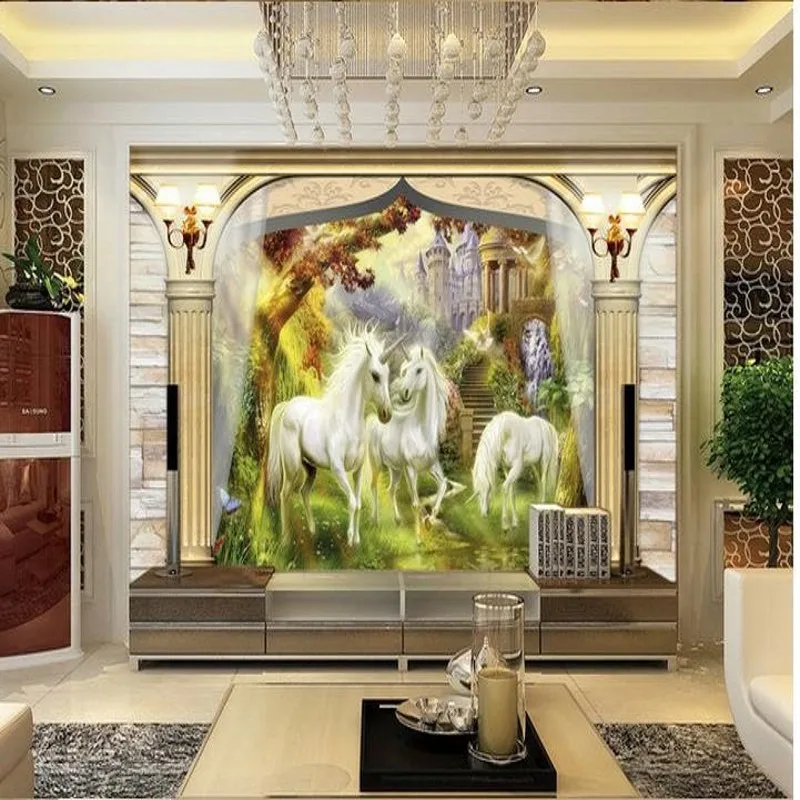 

Beibehang Custom photo wallpaper 3D stereo animal unicorn mural wallpaper wallpaper living room bedroom sofa wallpaper muralS