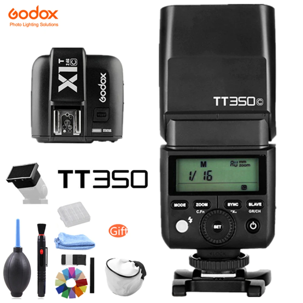 Godox TT350 GN36 2 4G TTL HSS мини Вспышка Speedlite + X1T X система передатчик триггер для Canon Nikon Sony