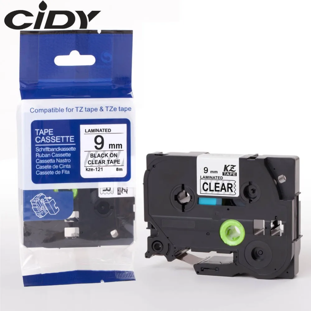 CIDY 30 шт./лот Tze 121 TZ TZ121 TZE121 черный на прозрачной ламинированной клейкой Клейкой